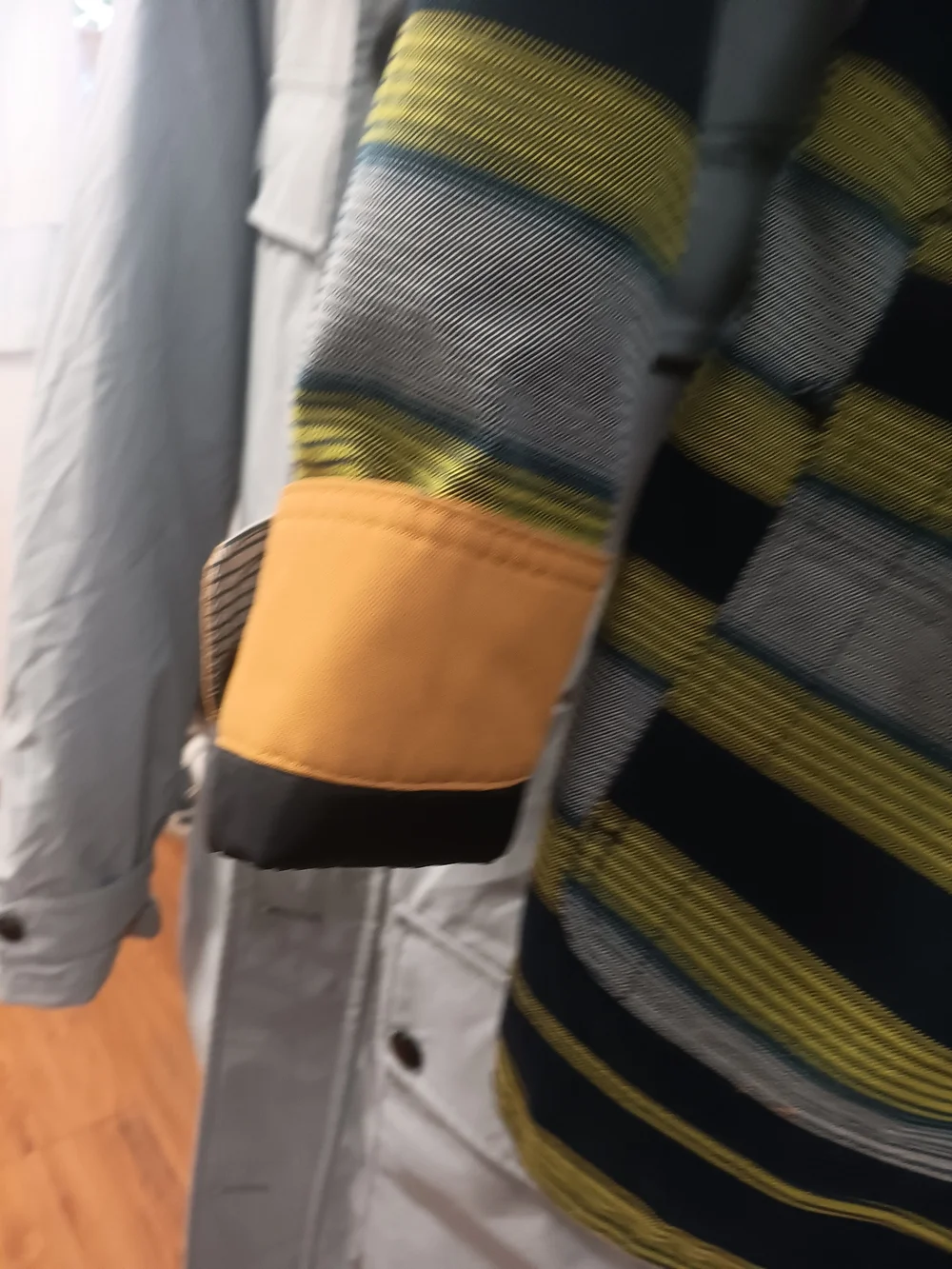 Burton Striped Performance Jacket in Black, Yellow & Tan